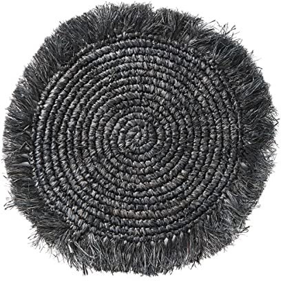 BUTLERS Platzset mit Fransen rund 40cm aus Raffia doppelseitig - abwaschbares Tischset für den gedeckten Tisch | Platzdeckchen schmutzabweisende Tischmatte
