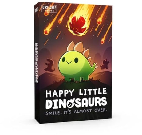 Unstable Games Happy Little Dinosaurs Board Game - Funny Card Game for Adults and Kids - Family Board Games for 2-4 Players, Ages 8 and Up, From the Creators of Unstable Unicorns and Here to Slay