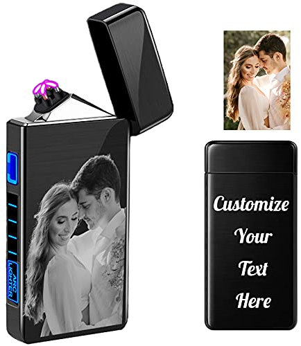 Personalised Lighters with Pictures Custom Photo Engraved Electric Lighter Rechargeable for Men