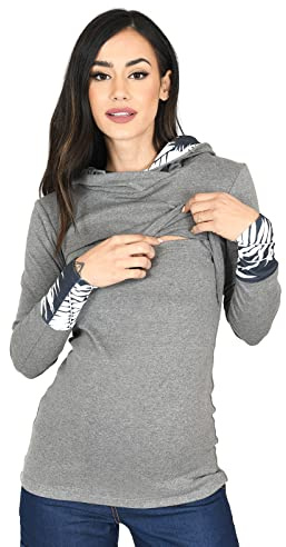 MijaCulture Neli M007 Pull d'allaitement 2 en 1, Mélange foncé., L