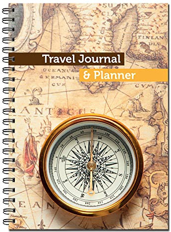 Cherry Travel Journal and Travelling Planner with Map Cover Design A5 (210 x 148 millimetres) 50 Double Sided Pages per Book on Premium 120gsm Paper | Split Wirobound