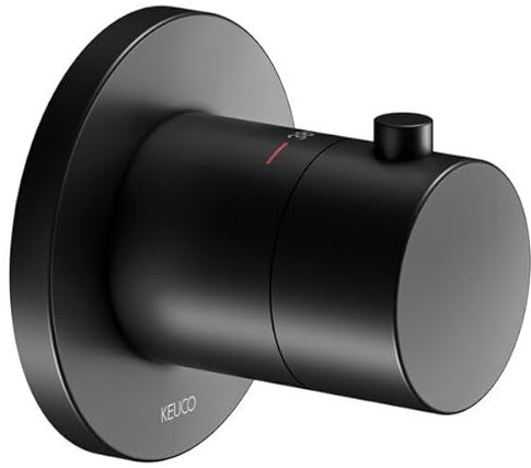 KEUCO IXMO 59553370001 Concealed Thermostatic Mixer Tap Round Rosette, Colour: Matt Black