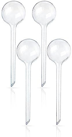 LATRAT Lot de 4 grandes boules d'arrosage - 27,5 x 8 cm - Distributeur d'eau - Auto-arrosage des plantes - Boules d'irrigation automatique - Ampoule d'irrigation - Blanc - 4 grandes