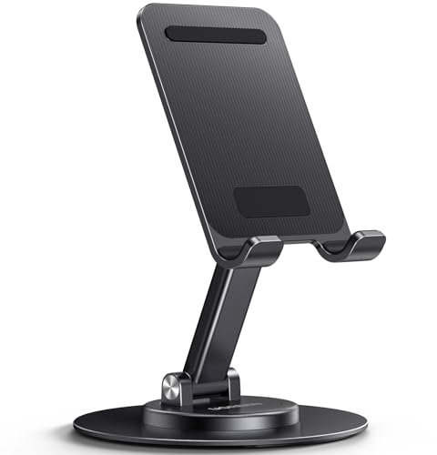UGREEN Handy Ständer 360° Drehbare, Faltbarer Handyhalterung, Handyständer Höhenwinkel Verstellbar Kompatibel mit iPhone 16 15 14 13 12 Pro Max Plus, Galaxy S24 Ultra, Pixel 8, Redmi Note13, iPad Mini