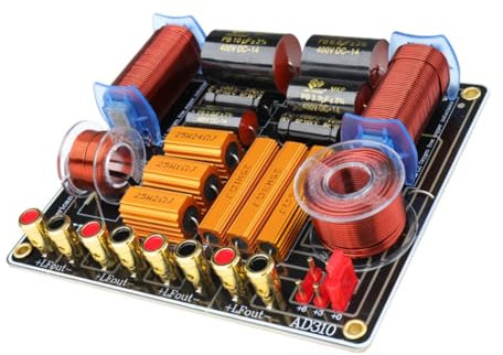 DHYAWUER Three-Way 450W Professional Speaker High Power Splitter 750Hz/5000Hz Stage Home Theater 3-Unit Audio Crossover Filter Easy to Use