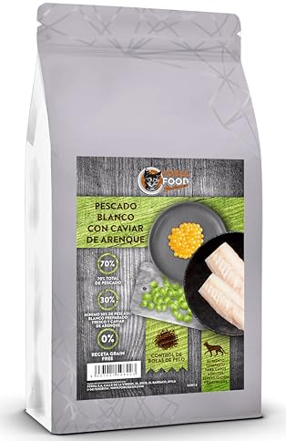 FORCEFOOD Gato Esterilizado – Pienso Grain Free con Pescado Blanco y Caviar de Arenque 1,5 kg | Alta Proteína (70 %) | Control de Peso | Omega 3-6 | Digestión y Bolas de Pelo