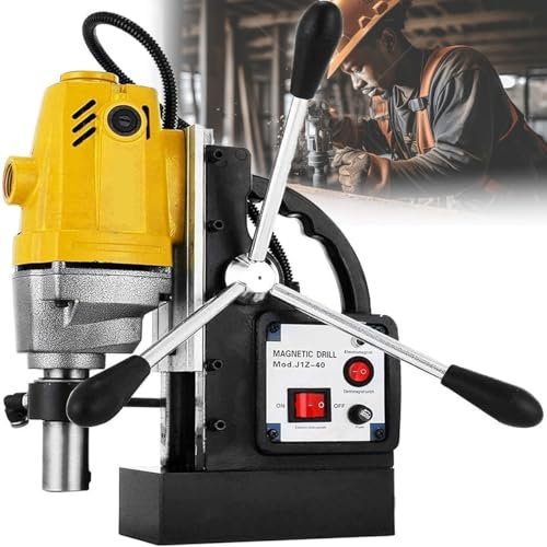 Taladro Magnético De Columna, Taladro Magnético Portátil 1100W Con Diámetro De Perforación De 1-1/2 Pulgada, Sistem De Perforación Magnético De Fuerza Magnética De 2700Lb Para Superficies Metálicas