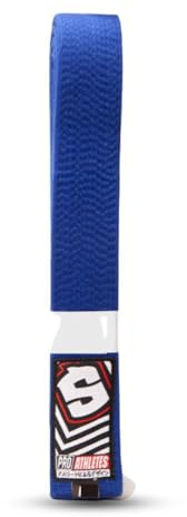 SHARK BOXING Ceinture blanche BJJ, ceinture Jiu Jitsu | Le complément parfait à votre kimono Jiu Jitsu, bleu, A4