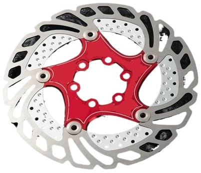 Cykelbromsskivor bromsbelägg flytande skiva för MTB-väg 140 mm/160 mm rostfritt stål rotor avledning 6 skruvar (160 mm röd)