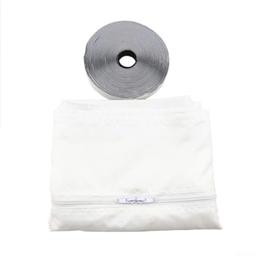 Barrera térmica para ventana de tela para sellado portátil para aire acondicionado frío para pérdida de aire y entrada de calor externo a través de tela reflectante (300 cm)