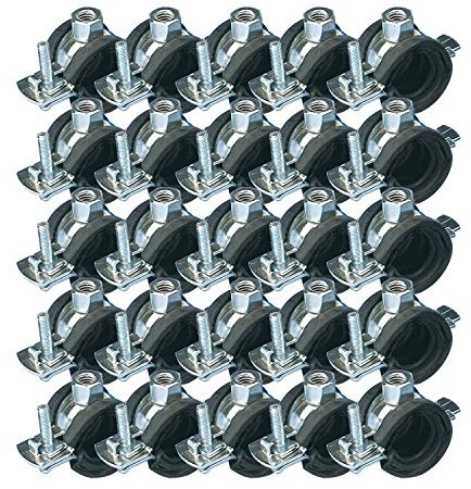 Selfio Rohrschelle | Rohrhalter | Schraubrohrschelle 20-23 mm 1/2 M8 | 25 Stück (0,62 € / Stück)