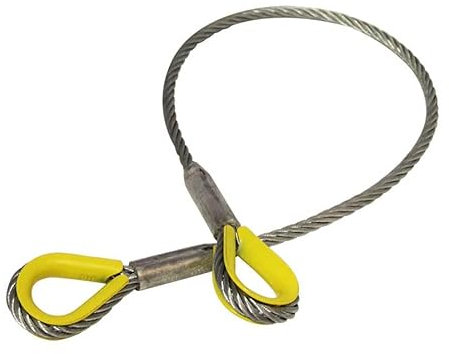 2 St. ELLER Drahtseil 1000 kg Tragkraft mit 2 Schlaufen - Länge: 1 m - ohne PVC