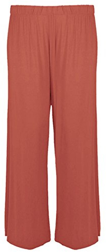 Candid Styles Women Wide Leg Palazzo Pants Ladies Lounge Pants Baggy Flared Trouser 8-26, XXL 20-22 Plus Size, Coral - Celebs Palazzo Loose Baggy Trousers