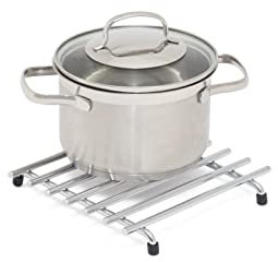 simplywire – Trivet – Heat Resistant – Kitchen Worktop Protector – Square - Chrome