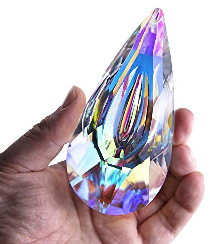 Hängender Kristallprisma-Sonnenfänger, Ornament, Fenster, Garten, Dekoration, bunt, facettiert, Kristallglas, Tropfen, Regenbogen-Macher, Anhänger