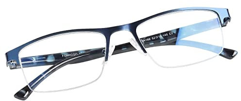 FONHCOO Halbrand Lesebrille Herren Halbbrille Damen Lesehilfe für Senioren Sehhilfe mit Blaulichtfilter Halbrandbrille in Blau, 1,5 Dioptrien