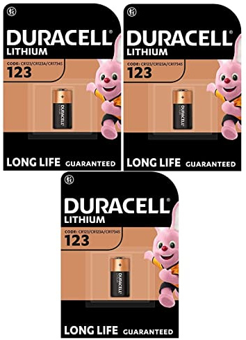 3 pilas Duracell 123 Lithium (3 blísters de 1 batería) 3 pilas (3)