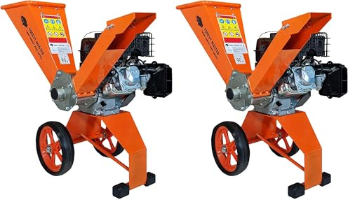 Forest Master FM6DD Wood Chipper 6hp Petrol Self-Feeding, Compact & Portable - Powerful 6HP Engine (3600 RPM), Reversible Blades, Easy Storage, Chips up to 50mm (2 inches) Diameter (Pack of 2)