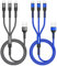 RAVIAD Multi Ladekabel 3 in 1, [2Stück 1.2M] Universal Ladekabel Mehrfach Anschlüsse Nylon Multi USB Kabel mit Micro USB Typ C Lightning für iPhone 16 15 14 Pro, Galaxy S25 S24 S23, Huawei, PS5
