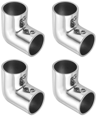 QUARKZMAN 4 Stück Boot Handlaufbefestigung, 2-Wege-Winkelrohrverbinder aus Marinequalität 316 Edelstahl Rohrverbinder 2,8 mm für 1-Zoll-OD-Rohr Regale Displayständer