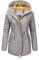 Vancavoo Winterjacke Damen Winter Warm Winterparka Gefüttert Mantel Parka Herbst Kapuzenmantel Frauen Wintermantel,Grau,L