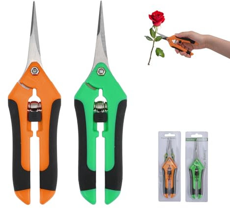 2 Piezas Tijeras Podar Pequeña para Jardinería, Tijeras Jardineria Ergonómicas, Tijeras de Jardín Podadoras de Jardín para Plantas Flores Ramas Rosas Bonsáis Verduras Frutas