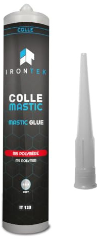 Mastic Colle Joint MS Polymère Gris - IRONTEK - 290 ML | IT123 | Adhérence sans Primaire | Peignable immédiatement | Résistance UV | -40°C à +100°C | IT123, Adhérence sans primaire, Peignable immédiatement, Résistance UV, -40°C à +100°C