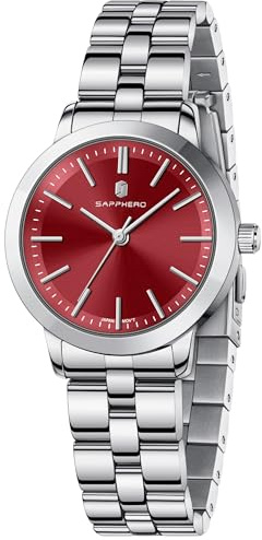 SAPPHERO Damenuhr Analog Quartz Armbanduhr Damen mit Edelstahlarmband 31mm Gehäusegröße 5ATM Wasserdicht Uhr Geschenk für Damen- Erhältlich aus Gold oder Silber