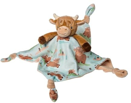 Mary Meyer Lovey Stuffed Animal Security Blanket Plush Soft Snuggle Toy, 13 x 13-Inches, Hetty Highland Cow