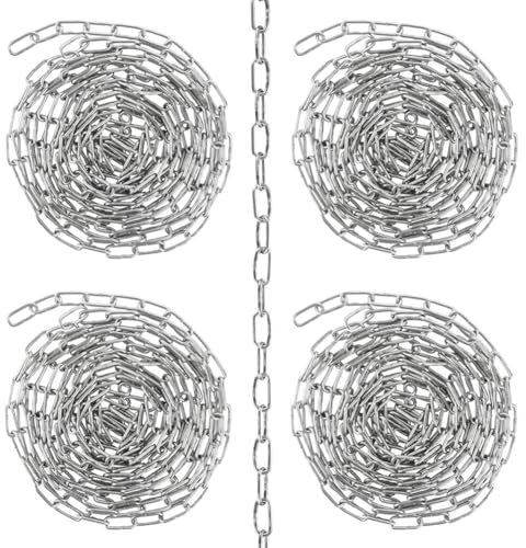 4 Pezzi M3 Catena in Acciaio Inossidabile 4M*3mm Catene a Maglie Saldate Catena in Acciaio Inox 304 per Collegare e Appendere Catene