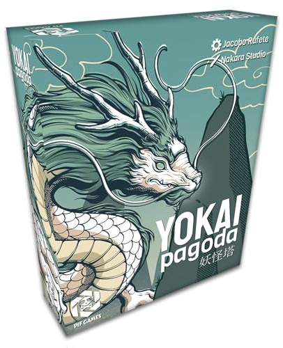 Juego de Cartas para Niños 8+ y Adultos Estratégico y Portátil Yokai Pagoda | de 2 a 5 Jugadores | Viajes y Camping | Cultura Japonesa, Faroleo y Gestión de Mano en Partidas de 15 Minutos (Azul)