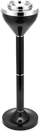 Sfeomi Posacenere a Colonna Classico in Metallo Posacenere con Piedistallo Alto Portacenere da Terra con Due Altezze di 61cm o 42cm Ideale per Balcone Terrazza (Nero)