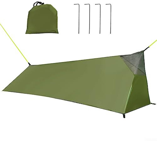 Outdoor-Camping-Zelt, Oxford-Stoff, ultraleicht, Outdoor-Camping-Zelt, Sommer, 1 Person, Netz-Innenschlitze (grün)