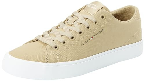 Tommy Hilfiger Herren Vulcanized Sneaker Th Hi Vulc Low Canvas Schuhe, Beige (Beige), 42