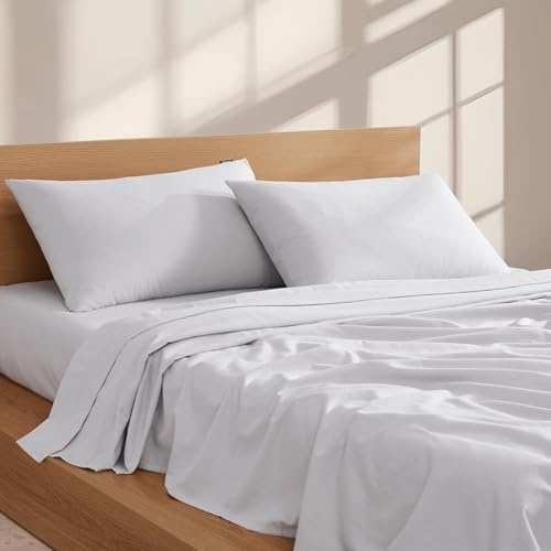 Soft Gray Queen Size 100% Cotton Flannel Sheet Set, Brushed Cotton Finish, Extra Soft & Warm Cotton Bedding Set, Fits Up to 14 Deep Pocket, Easy Care, Oeko-TEX® Certified by Linen Closet