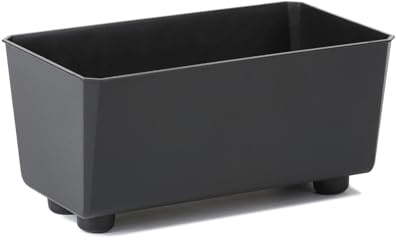 LAMELA Jardinière Rectangulaire avec Pieds Élégants – Bac À Fleurs Noir en Plastique Robuste 28,5 x 17 cm, 4,2L – Résistant Aux Intempéries & Facile À Entretenir – pour Intérieur & Extérieur