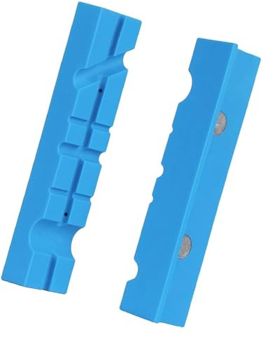 Eieenotee Coussins de Mâchoire D'Étau 5 Pouces, 1 Paire Mâchoires Souples pour Étau D'Établi, Couvre-Mâchoires Universels, à Rainures Multiples, Serrage des Métaux et Plastiques