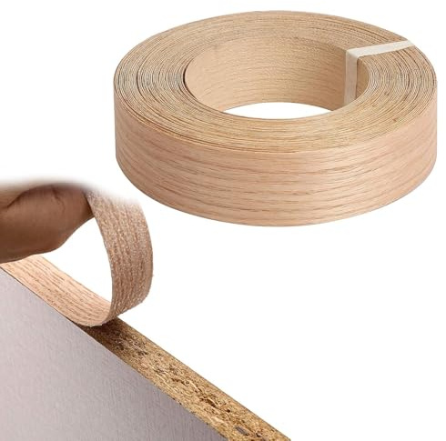 Ekkant, kantomkrets ek, 22 mm x 8 m rulle skivare ek, påstrykningskant, kantkant för strykning, äkta träfaner, kantskydd