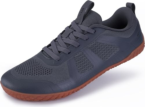 WHITIN Men’s Wide Barefoot Minimalist Shoes Zero Drop Thin Sole Width Sneakers Size 11 Jogging Sport Fashion Lightweight Dark Grey 44.5