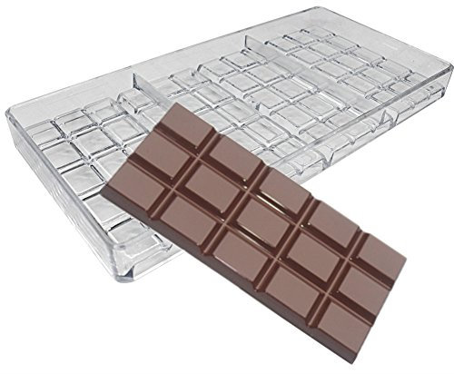 Goldbaking Chocolate Bar Maker Injection Hard Polycarbonate Chocolate Mold PC Candy Mould,Transparent,27.5*13.5*2.4cm