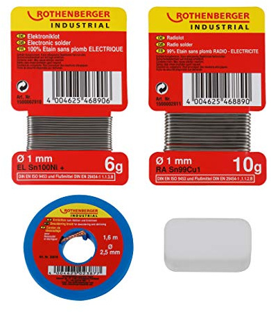 ROTHENBERGER Industrial Lead Free Radio Electronics Set Electronics Soldering Ammonium Brick Desoldering Wire Lead Free Solder, Colorful