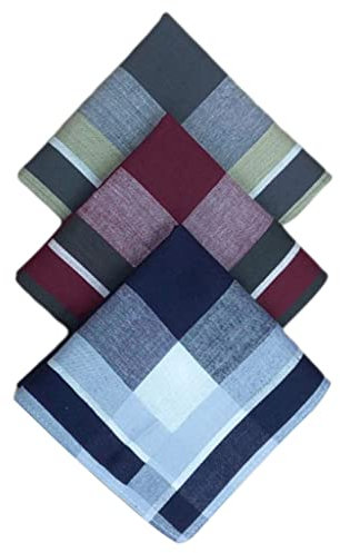 Sharplace 12 Stk. Herren Taschentücher Plaid Einstecktuch Stofftaschentücher aus Baumwolle, Weich Herrentaschentücher 40cm