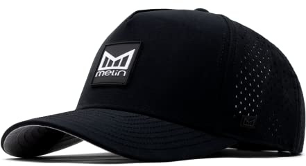 melin Odysea Stacked Hydro, Black, Men's Performance Snapback Hat