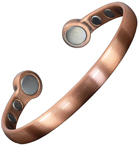 Solid Copper Magnetic Bracelet Men Women Copper Bangle High Power Neodymium Magnets Unisex Adjustable-HPC (M: Wrist 16.5–19.5cm/6.3–7.7”)