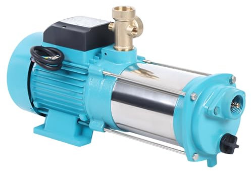 Pompe centrifuge 1300 W - Pompe d'irrigation - Pompe d'irrigation avec débit 4000 l/h - Pompe de surface auto-amorçante en acier inoxydable