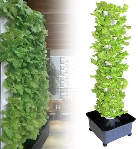 Hydroponics Tower - Sistema di Coltivazione Idroponica per Erbe, Frutta e Verdura da Interno, Torre Aeroponica