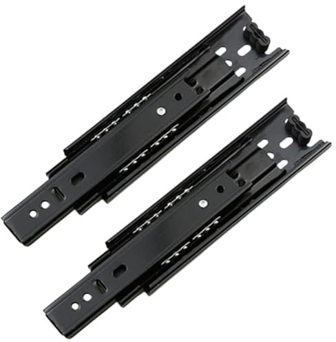 Pamtns 1 Paar (2 Stück) Schubladenschienen Schubladenführung Vollauszug 150mm Schubladen Auszugsschienen 3 Falten Vollauszug Seitenmontage 45 kg Tragfähigkeit Schubladenauszug Kugelauszug