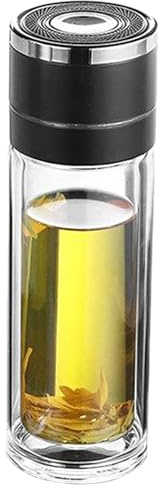 Zegaqae Bottiglie In Per Acqua, Bottiglia per Acqua e Tè in a Doppio Strato con Design da Tazza, Resistente Calore a Tenuta Stagna Doppio Strato Per Uso Casa e Viaggio