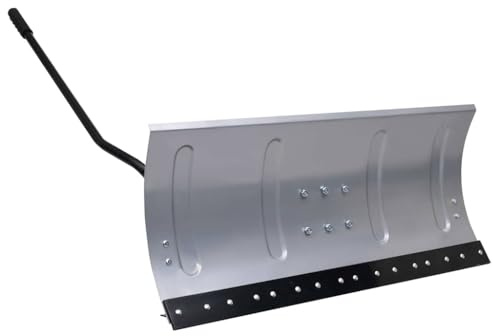 Mangloder - Pala de nieve para tractor cortacésped (100 cm, acero con recubrimiento en polvo, con tira de goma, 3 ajustes de ángulo, sistema de cambio rápido para entrada, acera, patio y jardín en