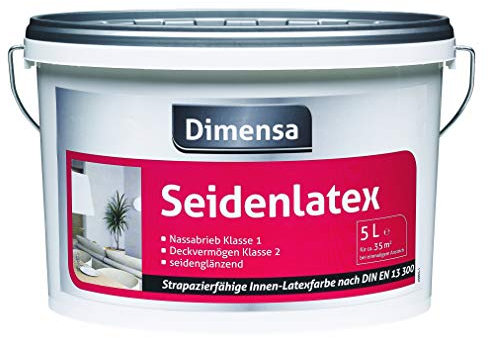 Latexfarbe weiß seidenglänzend | Innenfarbe weiss Jetzt Wand- und Deckenfarbe weiss | 10 Liter